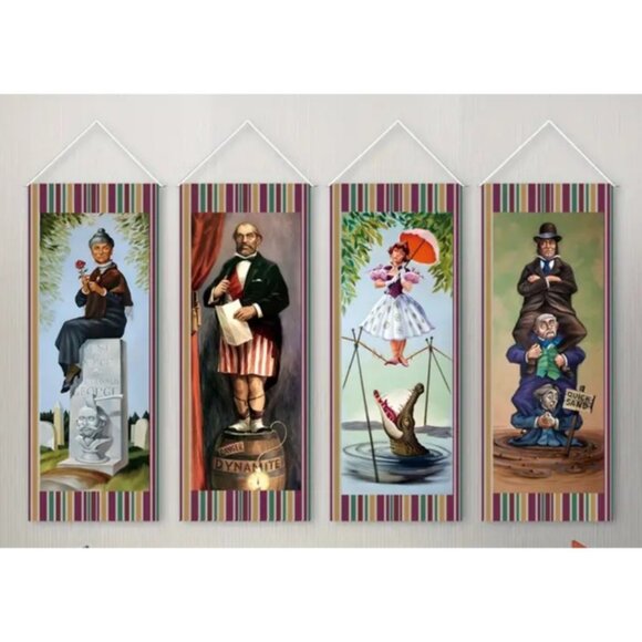 Haunted Mansion Stretching Room Portraits Gallery Disney 40"x15.75" Halloween - Picture 1 of 1